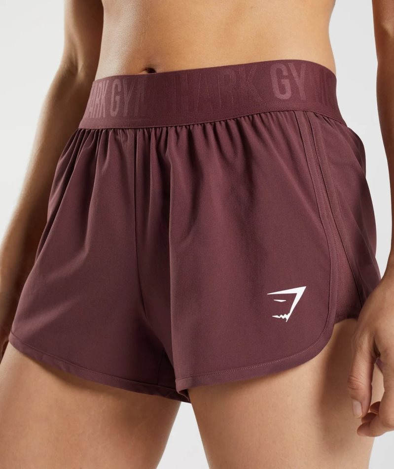 Women's Gymshark Training Loose Fit Shorts Dark Brown | CA 7318NA